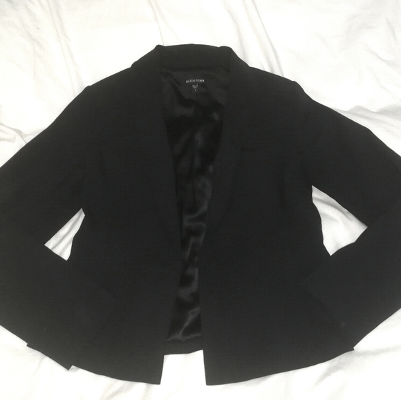 Eileen Fisher Black Wool Blazer - Picture 2 of 5